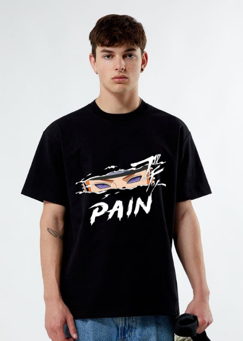 Feel The PAIN – Ripped Panel Anime Tee